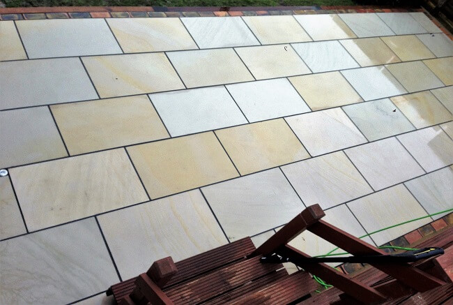 Sawn Smooth Ivory Mint Indian sandstone paving slabs flags 900x600 £19.17+VAT* 